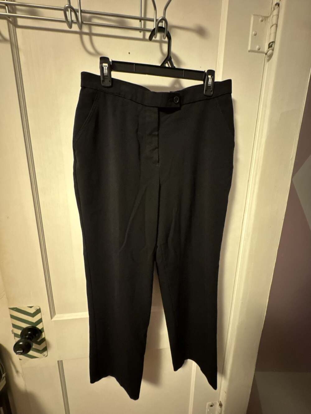 Investments Black Dress Pants Straight Leg Office Career Trousers Women Size 10S